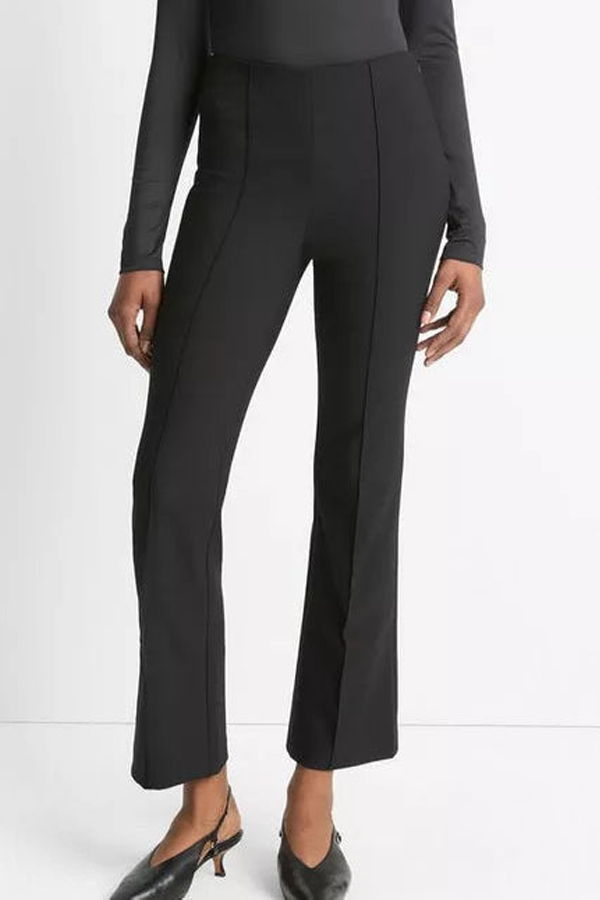 VINCE Mid Rise Pintuck Crop Flare Pants