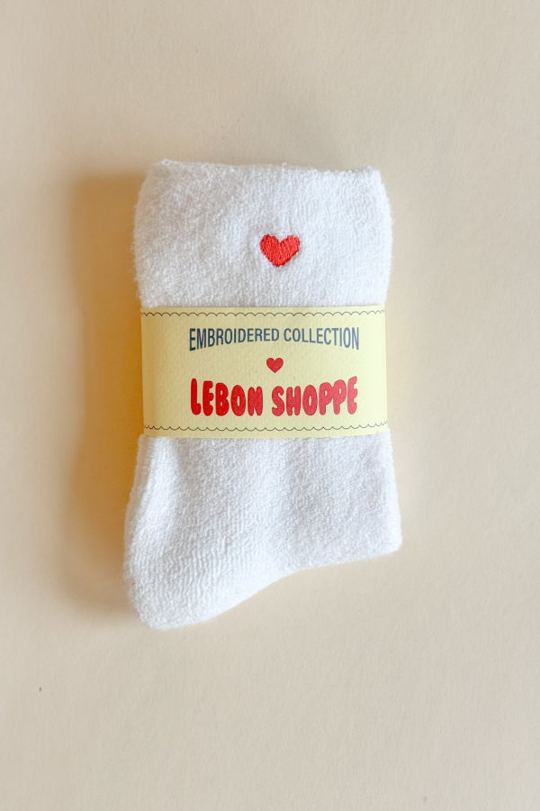 Le Bon Shoppe Embroidered Cloud Socks - White