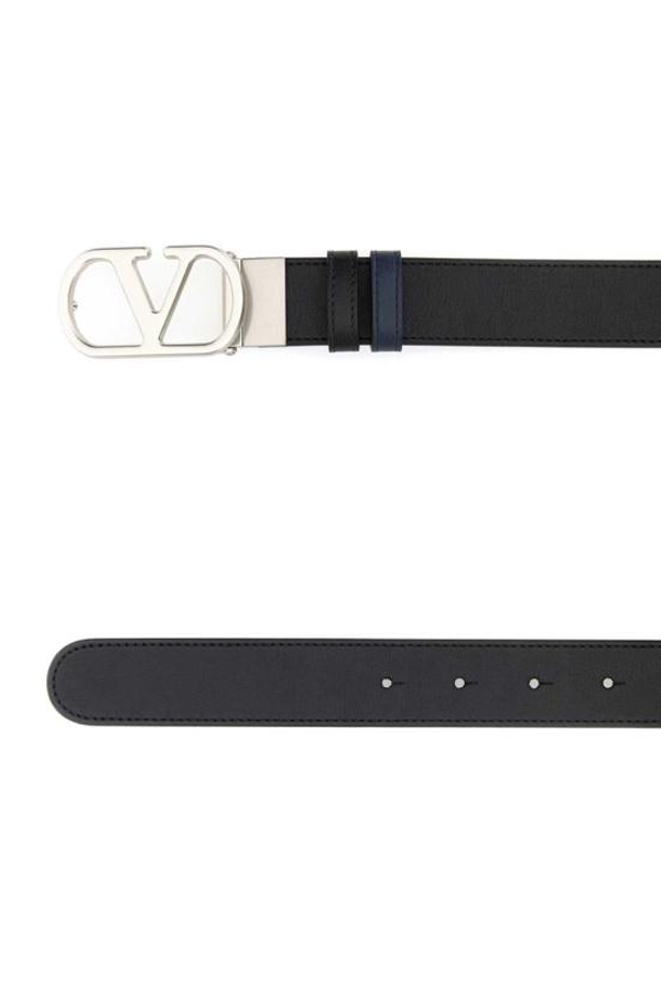 Valentino Garavani Leather Belt - Black Marine
