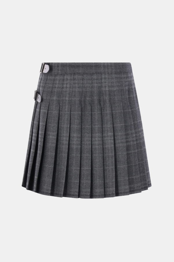 Balenciaga Grey Pleated Mini Skirt - Gray