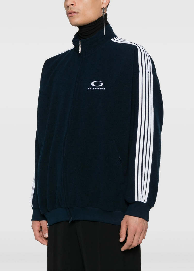 Balenciaga Loop Sports Icon Zip Up Jacket - Navy/White
