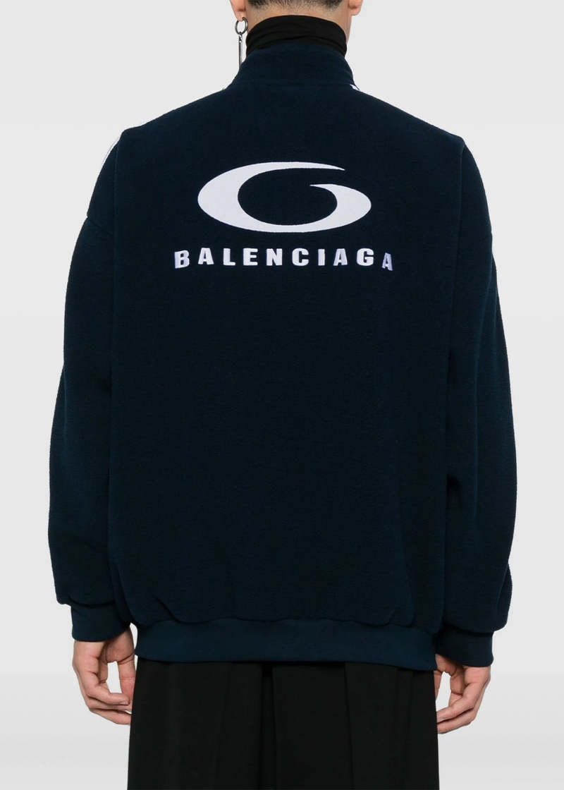 Balenciaga Loop Sports Icon Zip Up Jacket - Navy/White