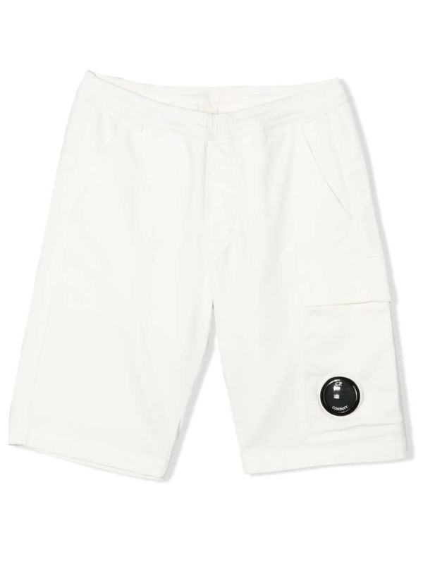 KIDS C.P. Company Bermuda Cargo Shorts - White
