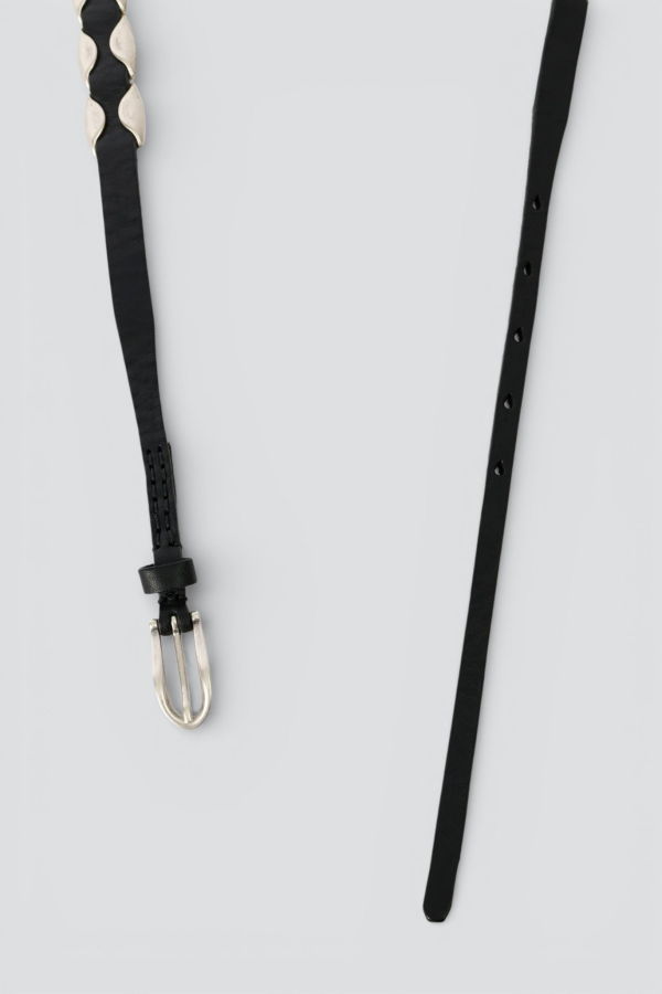 Our Legacy Oily Leather Billow Belt - Black