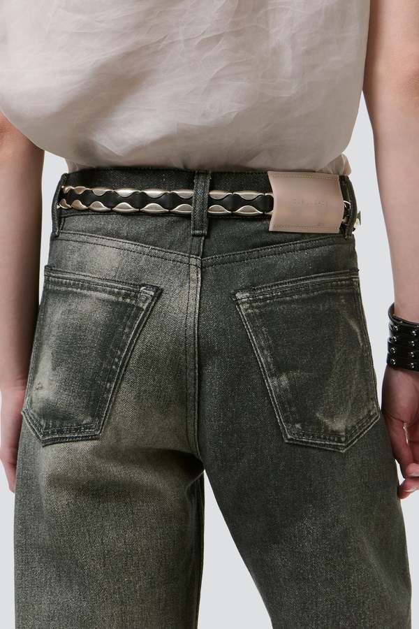 Our Legacy Oily Leather Billow Belt - Black