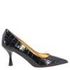 Madison Maison Annuccia Mock Croc High Heel Pump - Black - Thumbnail 1
