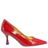 Madison Maison Annuccia Leather Moc Croc Hi Heel Pump - Red - Thumbnail 1
