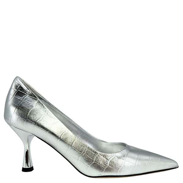 Madison Maison Annuccia Croc Hi Heel Pump - Silver