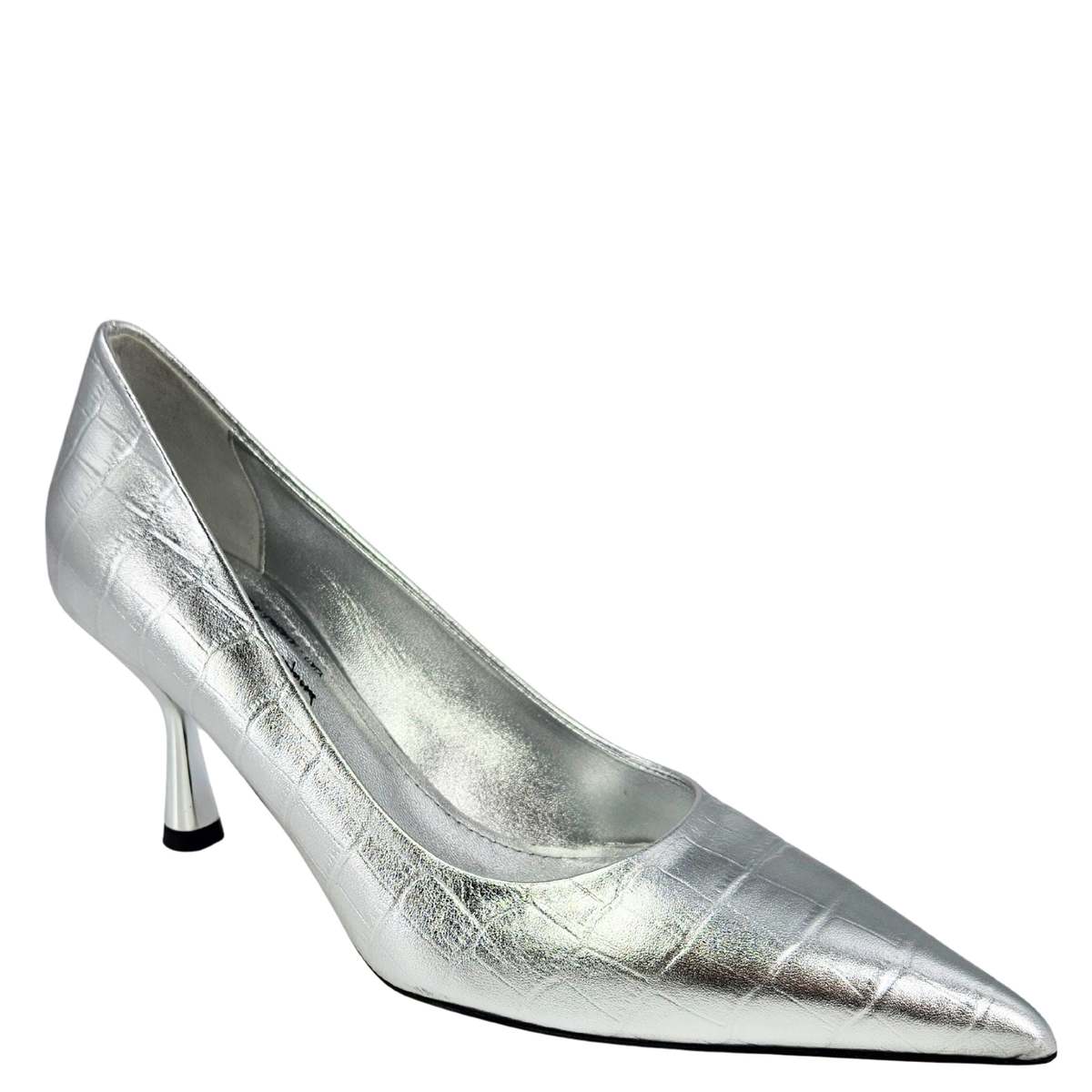 Madison Maison Annuccia Croc Hi Heel Pump - Silver - Image 2 of 4