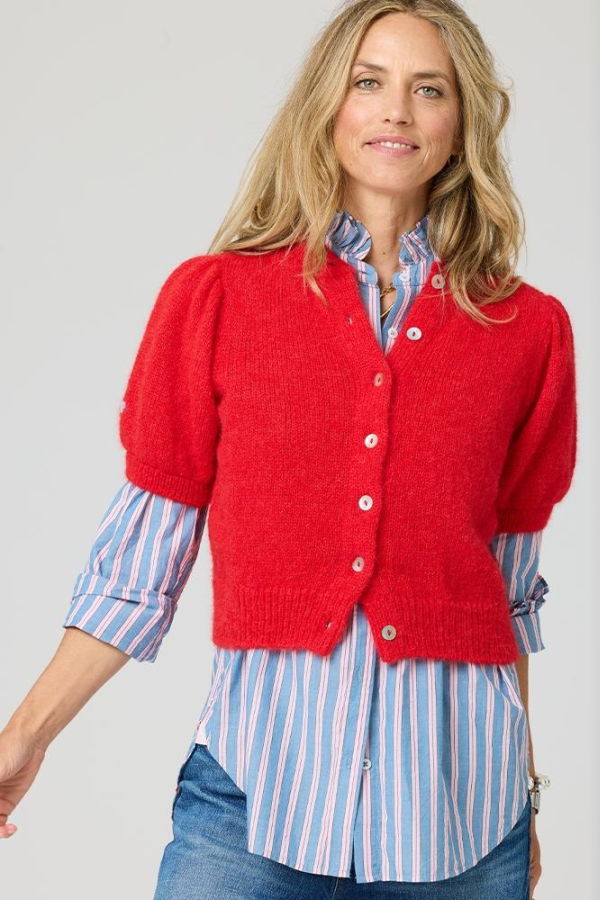 Kerri Rosenthal Luv Note Short Sleeve Cardigan