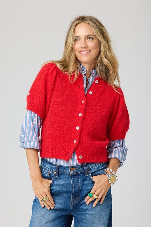 Kerri Rosenthal Luv Note Short Sleeve Cardigan