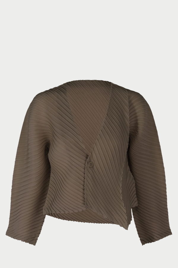 Issey Miyake Plaster Pleats Solid Cardigan