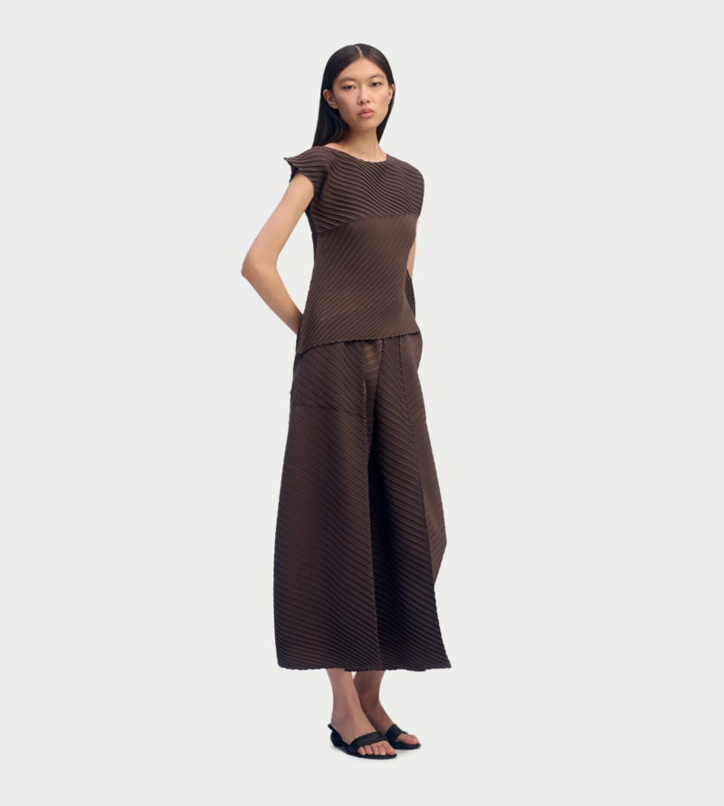 Issey Miyake Plaster Pleats Solid Pants
