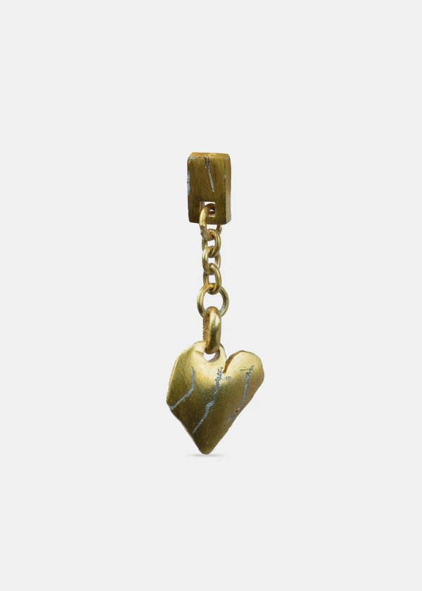parts of four Gold Jazz's Solid Heart Dangle Earring - Gold