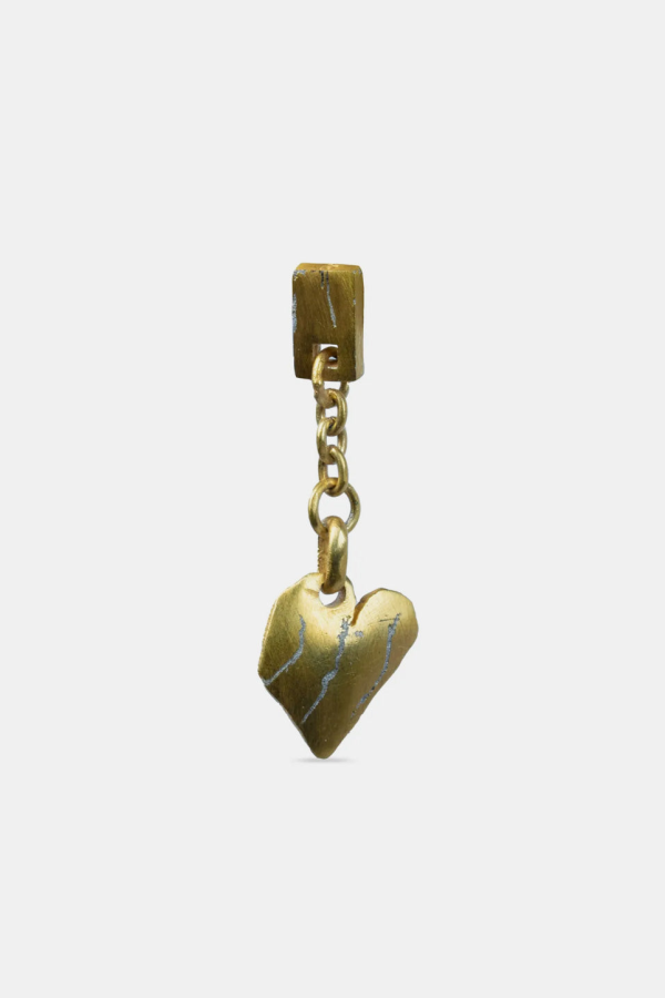 parts of four Gold Jazz's Solid Heart Dangle Earring - Gold