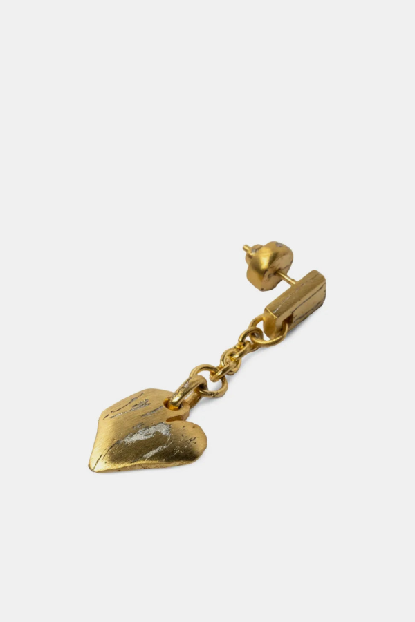 parts of four Gold Jazz's Solid Heart Dangle Earring - Gold