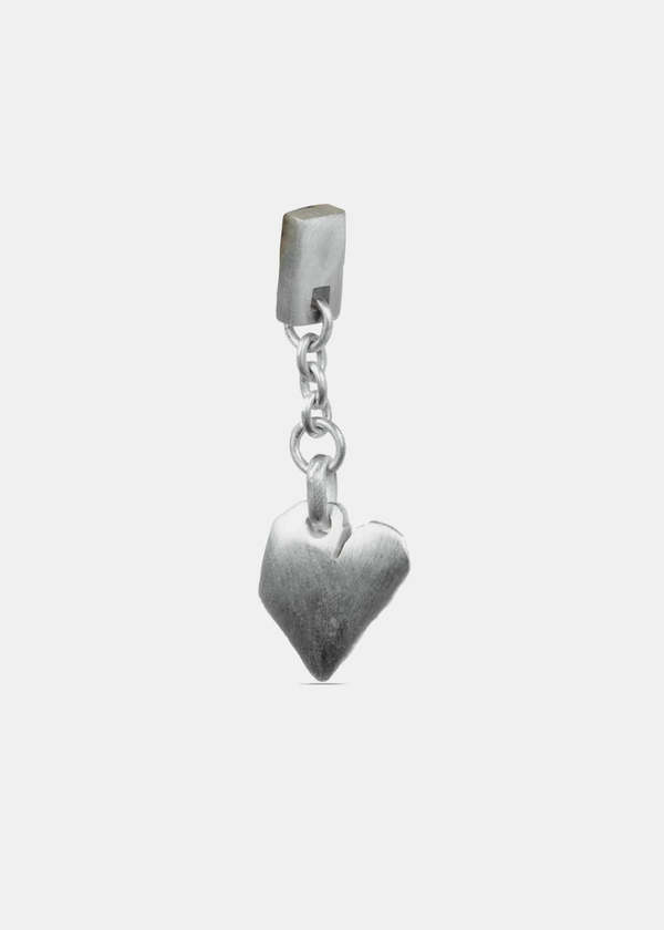 parts of four Jazz's Solid Heart Dangle Earring - Silver
