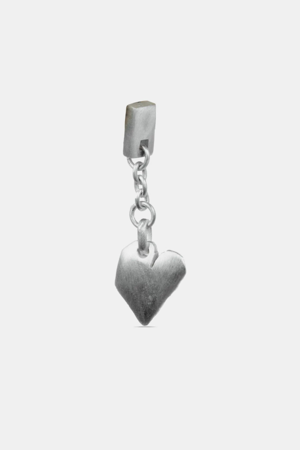 parts of four Jazz's Solid Heart Dangle Earring - Silver