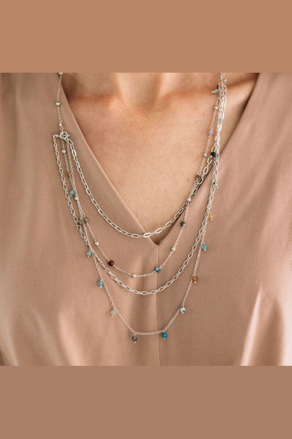 Ten Thousand Villages Nanda Layered Beaded Necklace