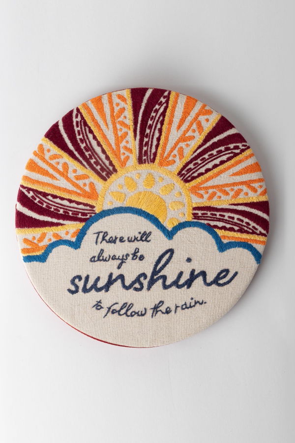 Ten Thousand Villages Prerak Sunshine Hand Embroidered Wall Art