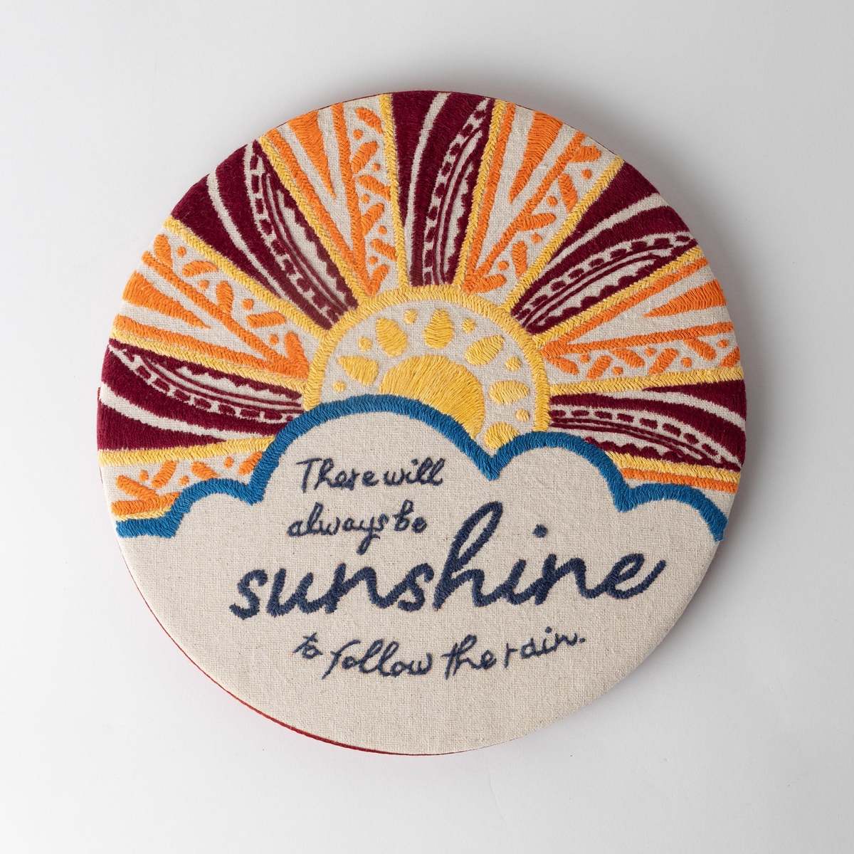 Ten Thousand Villages Prerak Sunshine Hand Embroidered Wall Art - Image 1 of 5