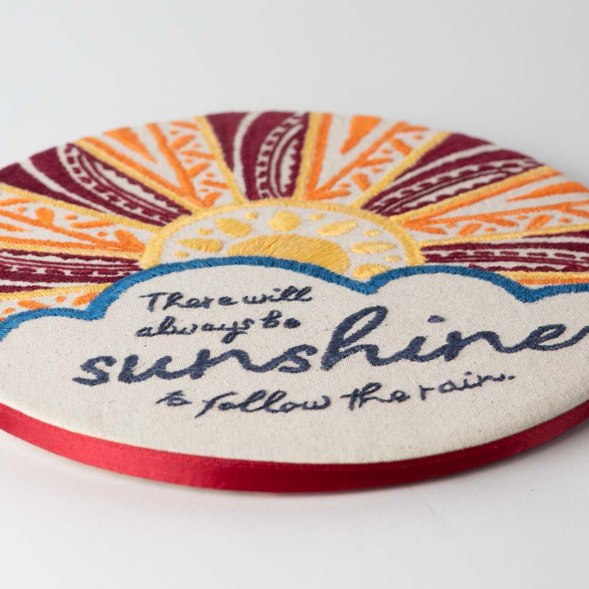 Ten Thousand Villages Prerak Sunshine Hand Embroidered Wall Art - Image 3 of 5