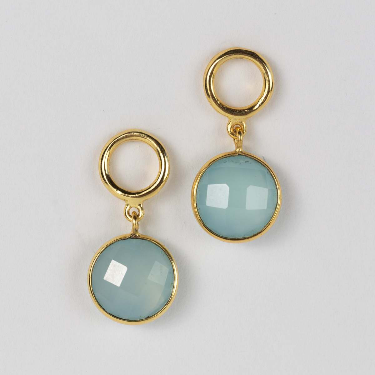 Ten Thousand Villages Sona Chalcedony Blue Gem Drop Earrings - Image 4 of 6