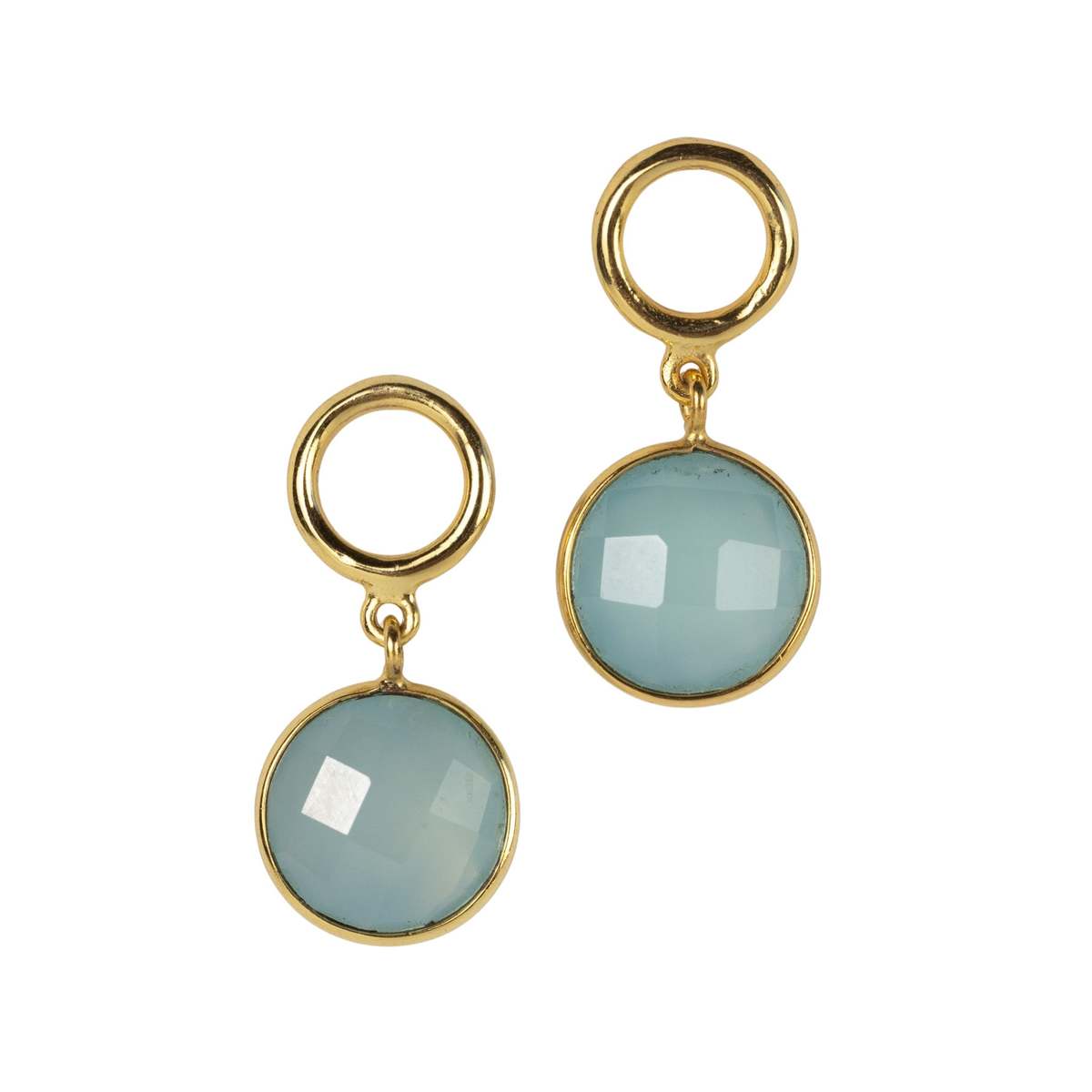 Ten Thousand Villages Sona Chalcedony Blue Gem Drop Earrings - Image 6 of 6