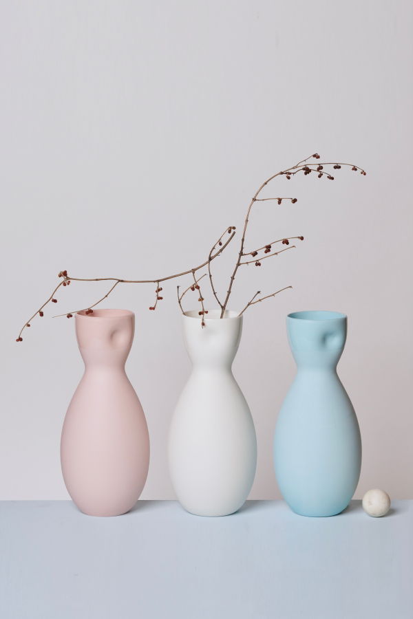 Middle Kingdom Unique Series Thumb Print Porcelain Carafe or Vase