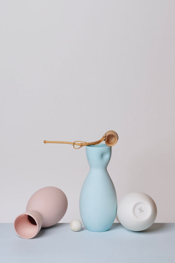 Middle Kingdom Unique Series Thumb Print Porcelain Carafe or Vase