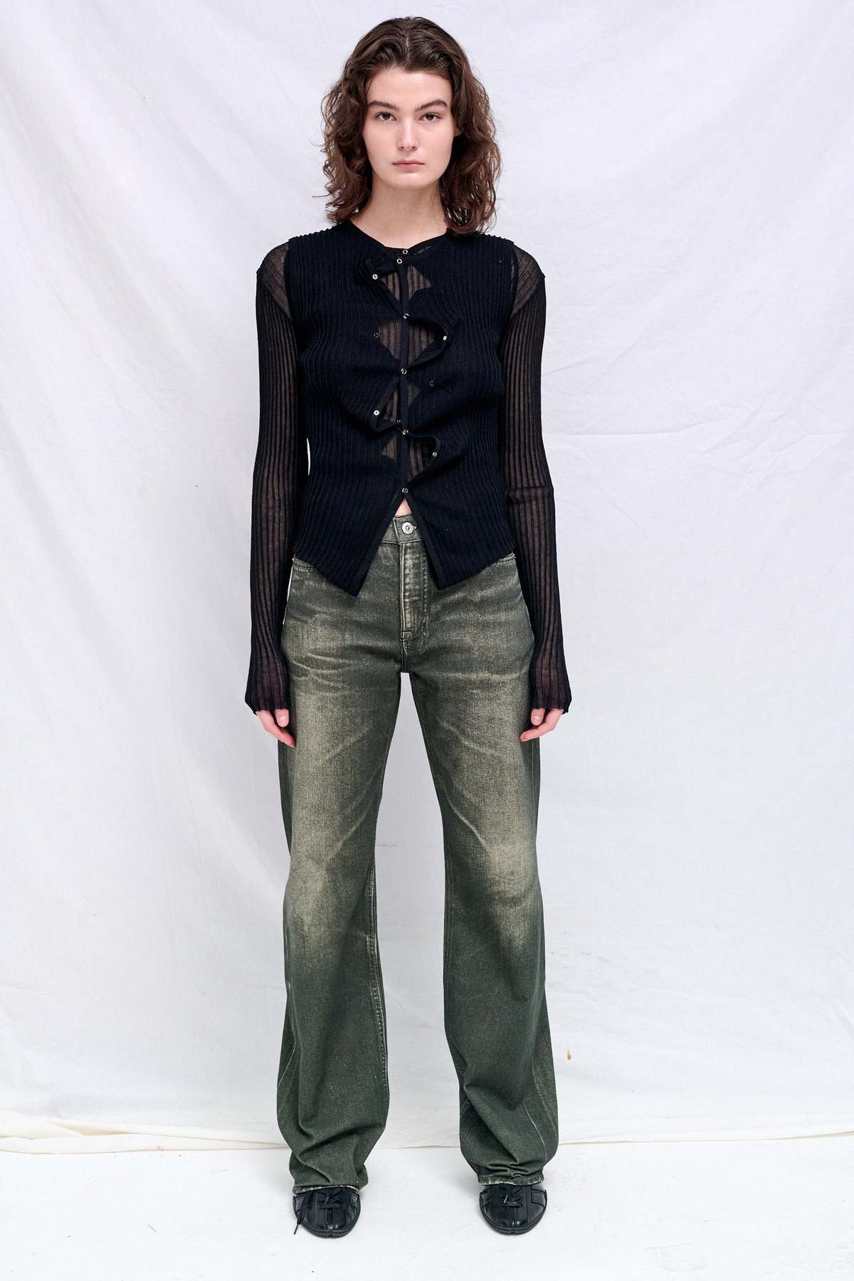 Wynn Hamlyn Black Double Up Rib Cardigan - Image 4 of 4