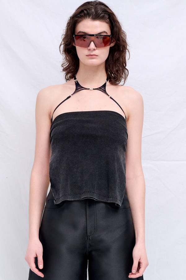 Ruibuilt Onyx Sheer String Neck Harness Top