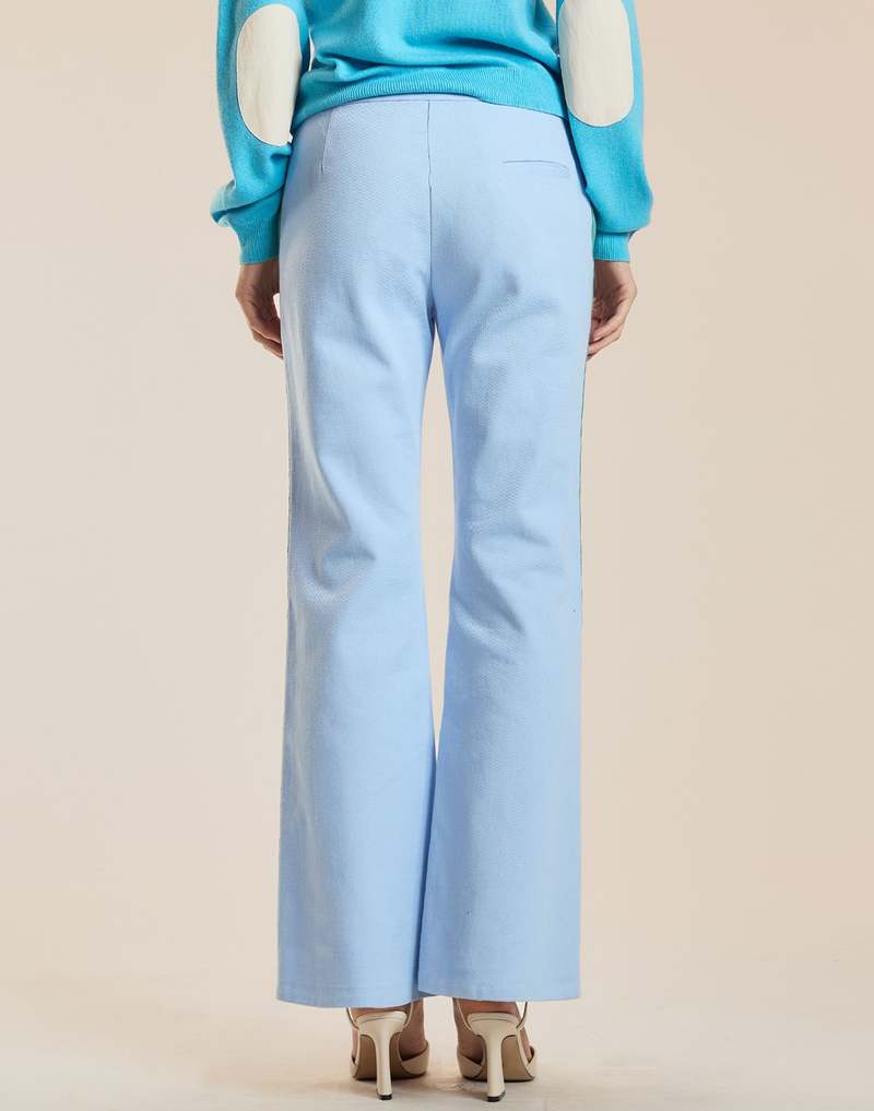 Cynthia Rowley Riley Side Stripe Cropped Flare Pants - Blue