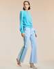Cynthia Rowley Riley Side Stripe Cropped Flare Pants - Blue - Thumbnail 4