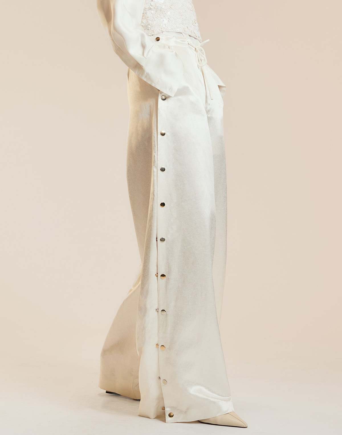 Cynthia Rowley Breakaway Snap Pant - White - Image 1 of 2