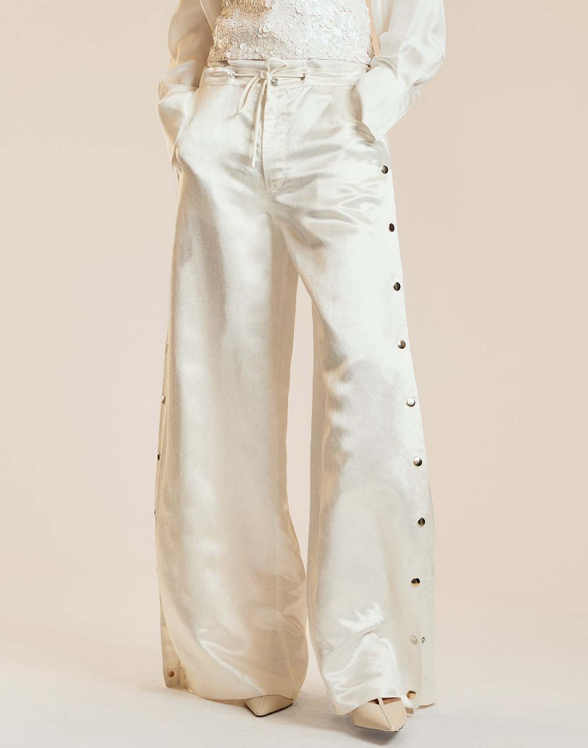 Cynthia Rowley Breakaway Snap Pant - White - Image 2 of 2
