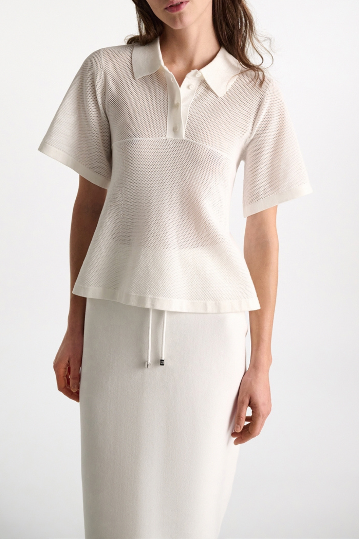 Dorothee Schumacher Cotton Coolness Mesh Top - White - Image 2 of 4