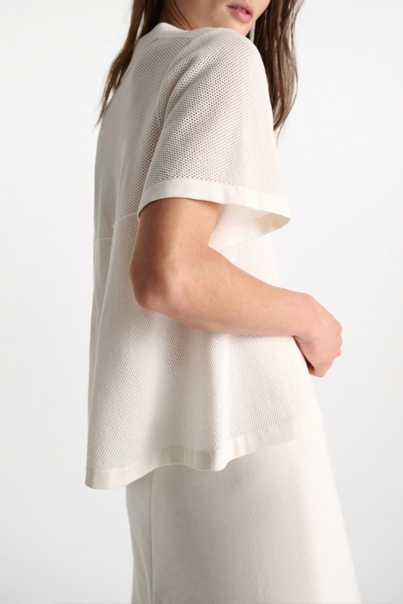 Dorothee Schumacher Cotton Coolness Mesh Top - White