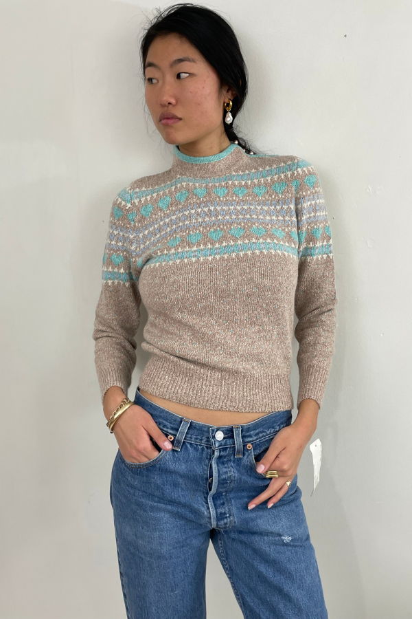 Maoris Bee Vintage NWT Fair Isle Cottage Core Silk Blend Sweater