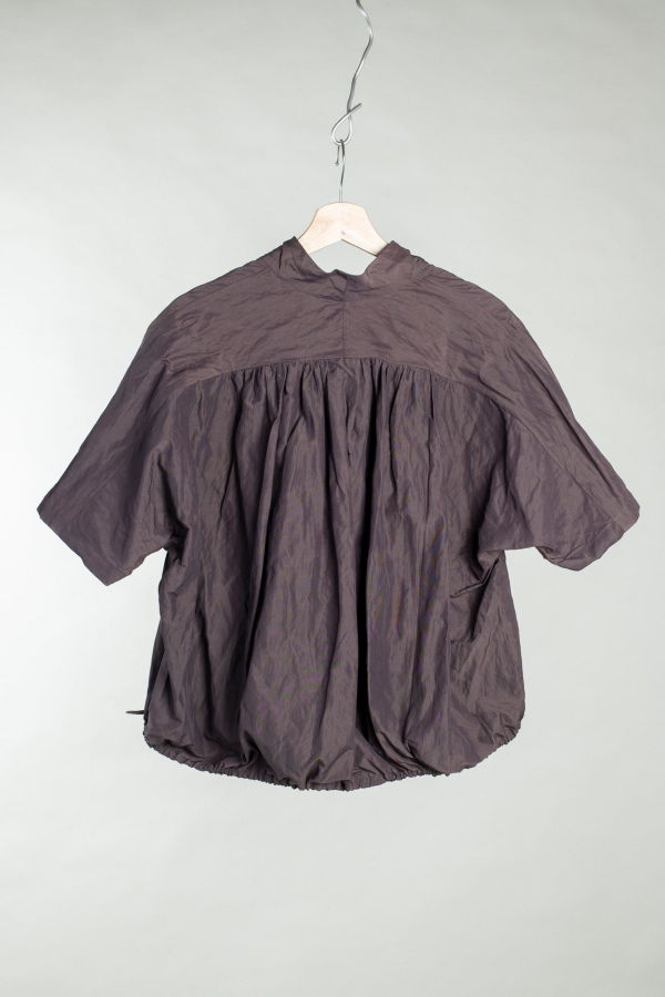 Wanze Quarter Zip Bubble Shirt - Prune