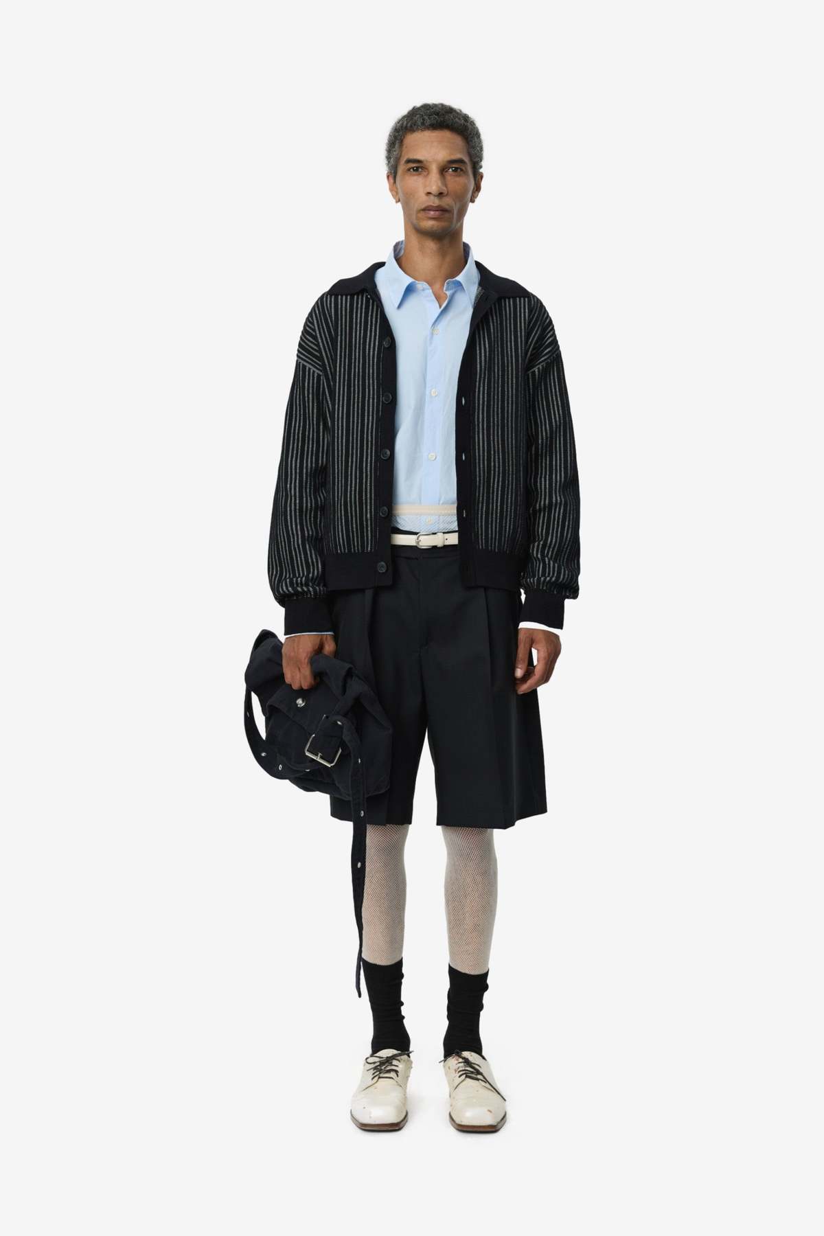 mfpen Formal Cardigan - Black Stripe - Image 1 of 5