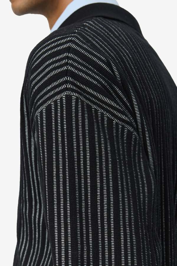 mfpen Formal Cardigan - Black Stripe