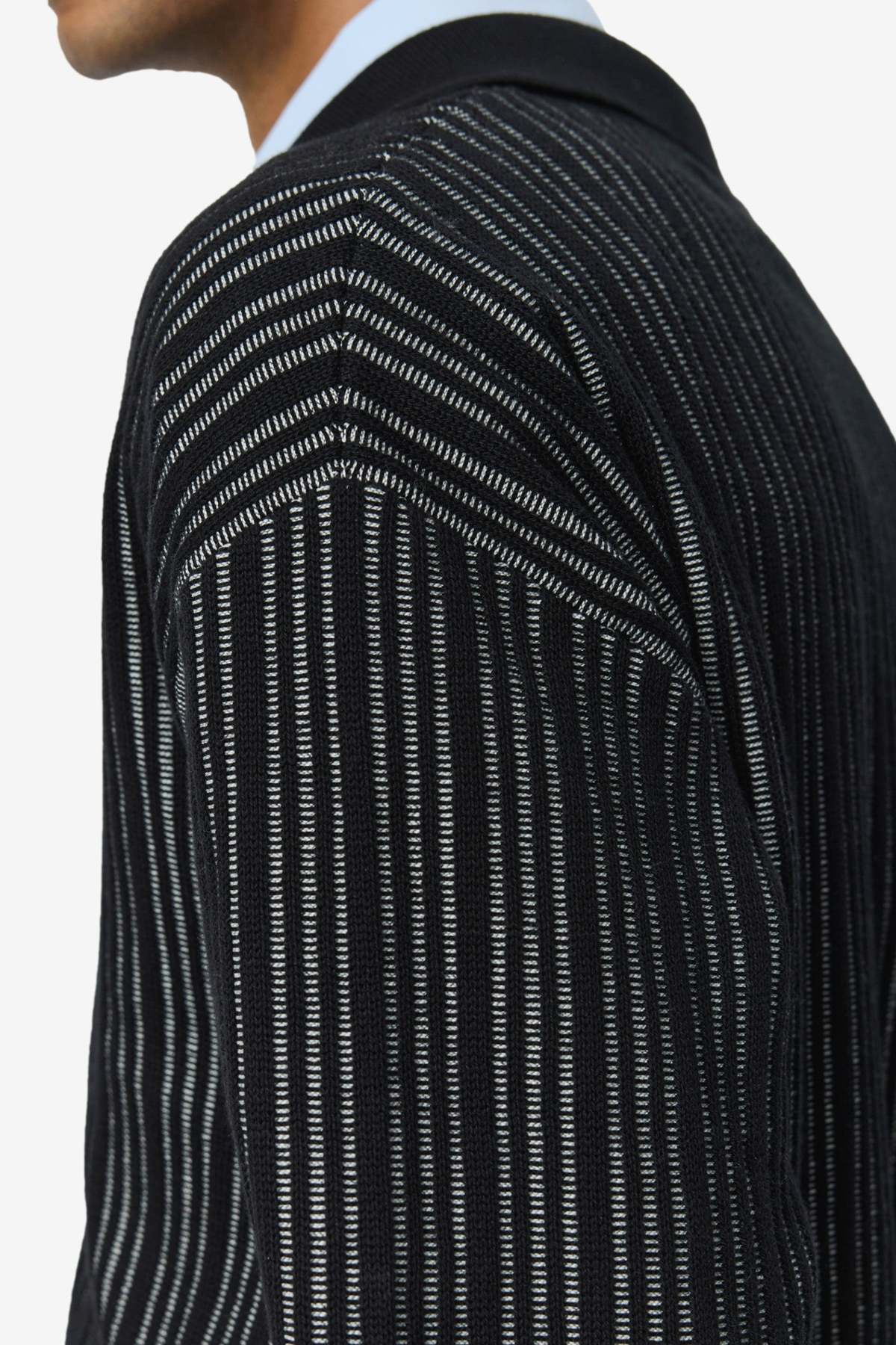 mfpen Formal Cardigan - Black Stripe - Image 5 of 5