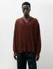 Our Legacy Rue V-Neck Cabernet Cyclone Linen Sweater - Thumbnail 1