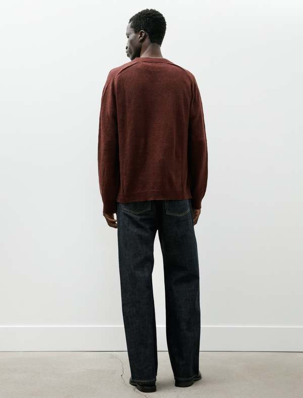 Our Legacy Rue V-Neck Cabernet Cyclone Linen Sweater
