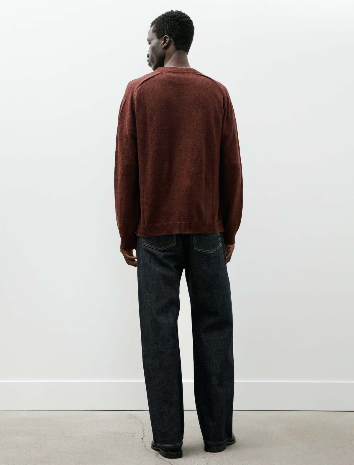 Our Legacy Rue V-Neck Cabernet Cyclone Linen Sweater - Image 7 of 7