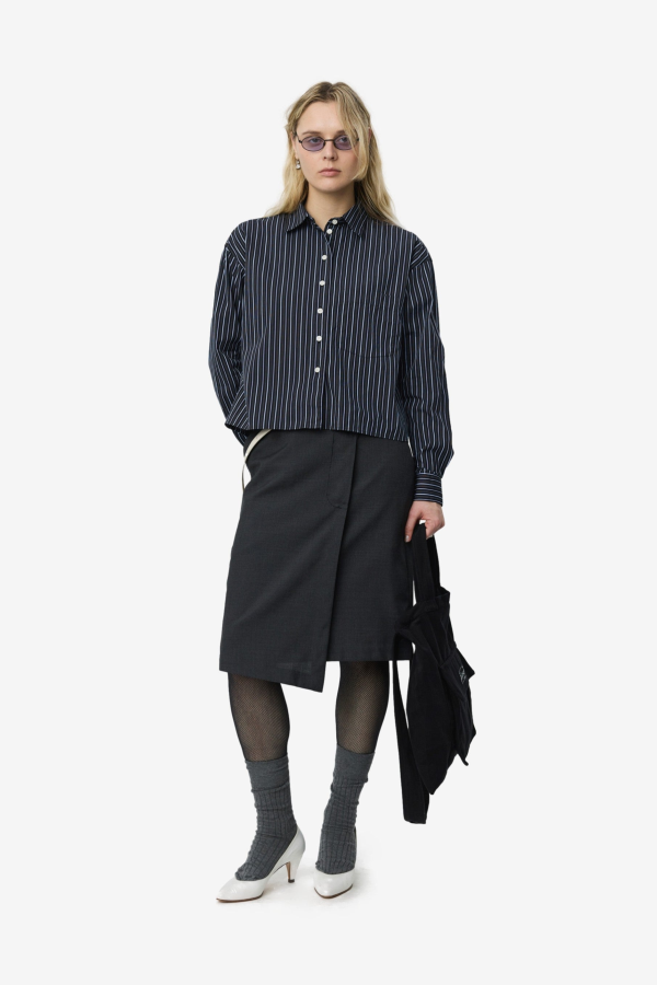 mfpen New Format Shirt - Black Office Stripe