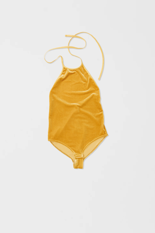 Simone Wild Velvet Body Darling - Mustard Yellow