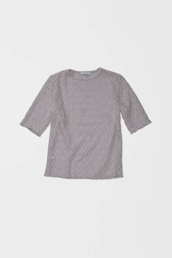 Simone Wild Lace Tess Tee - Gray