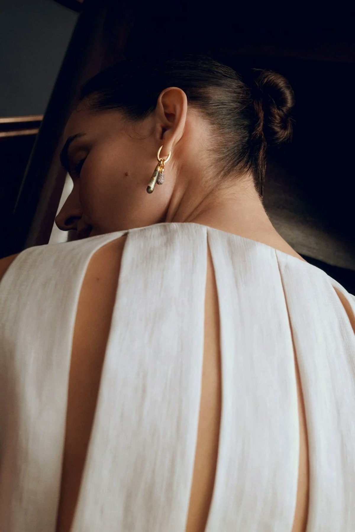 PDPAOLA Pavé Drop Pendant - Gold - Image 25 of 38